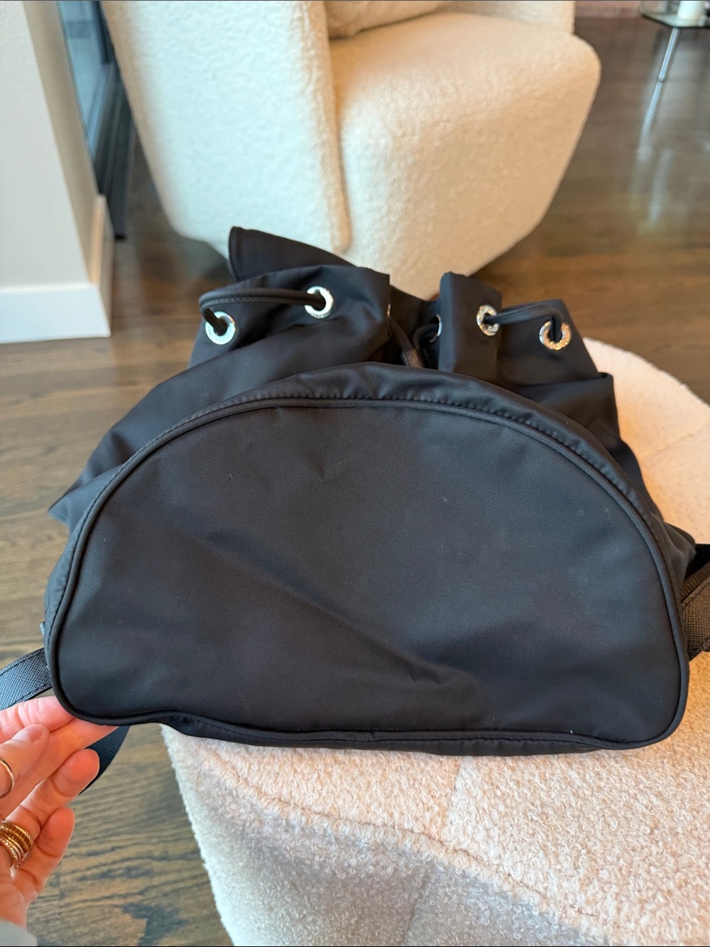 Prada Tessuto Nylon Backpack Black Backpack with Top Handle EUC - Picture 14 of 17